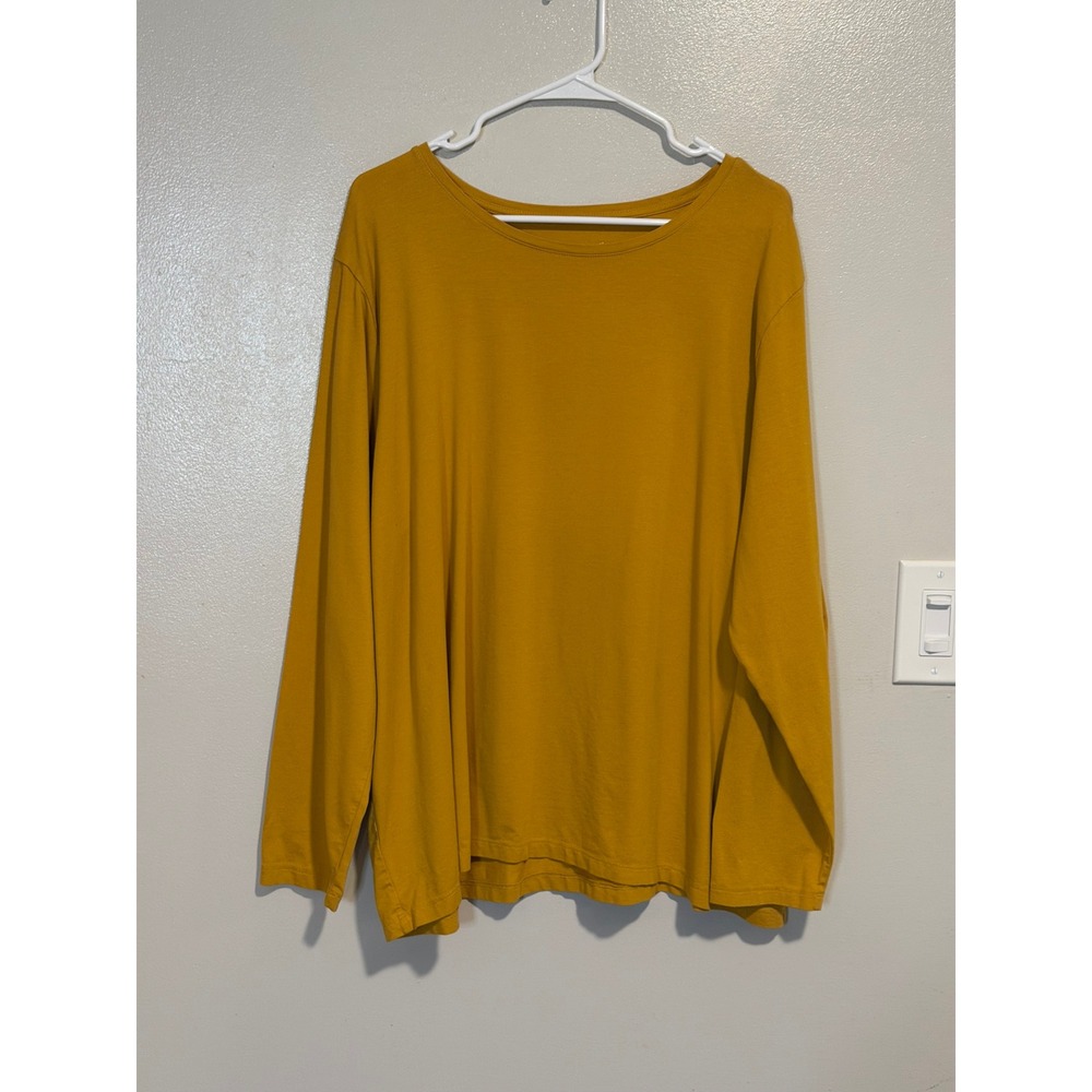 Coldwater Creek Mustard Yellow Supima Cotton Modal Long Sleeve Tee 3X